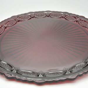 Elegant Red Glass Plate Avon